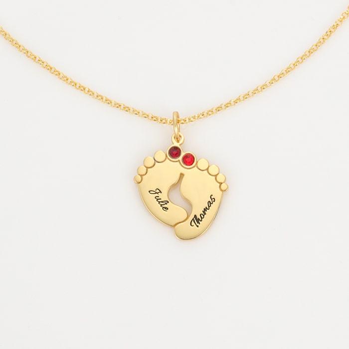 Engravable Baby Footprint Necklaces - Herzschmuck Schweiz