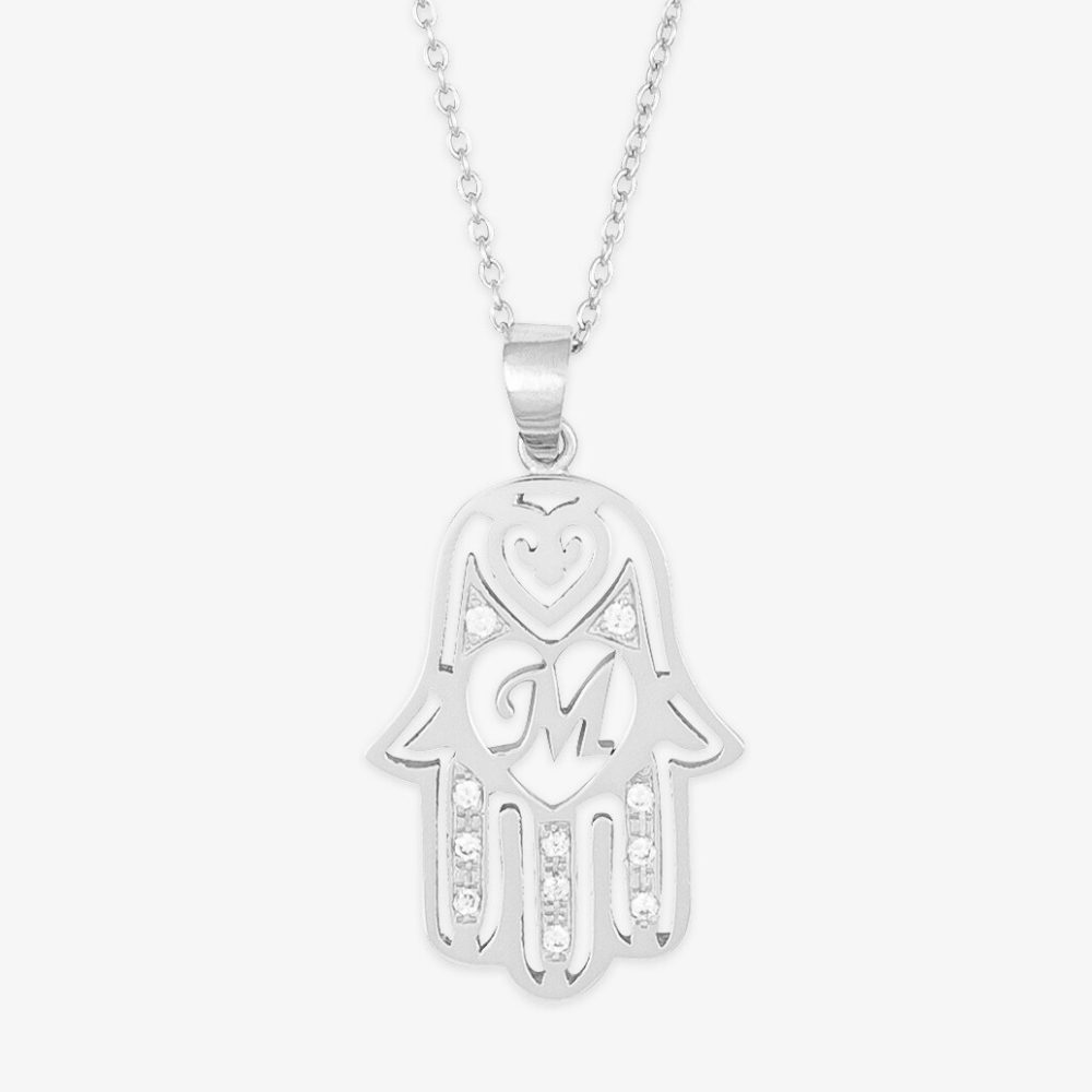 Fatima Hand Initial Necklace - Herzschmuck