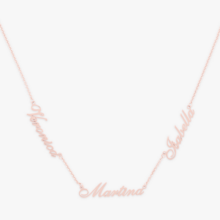 Triple Name Necklace - Herzschmuck