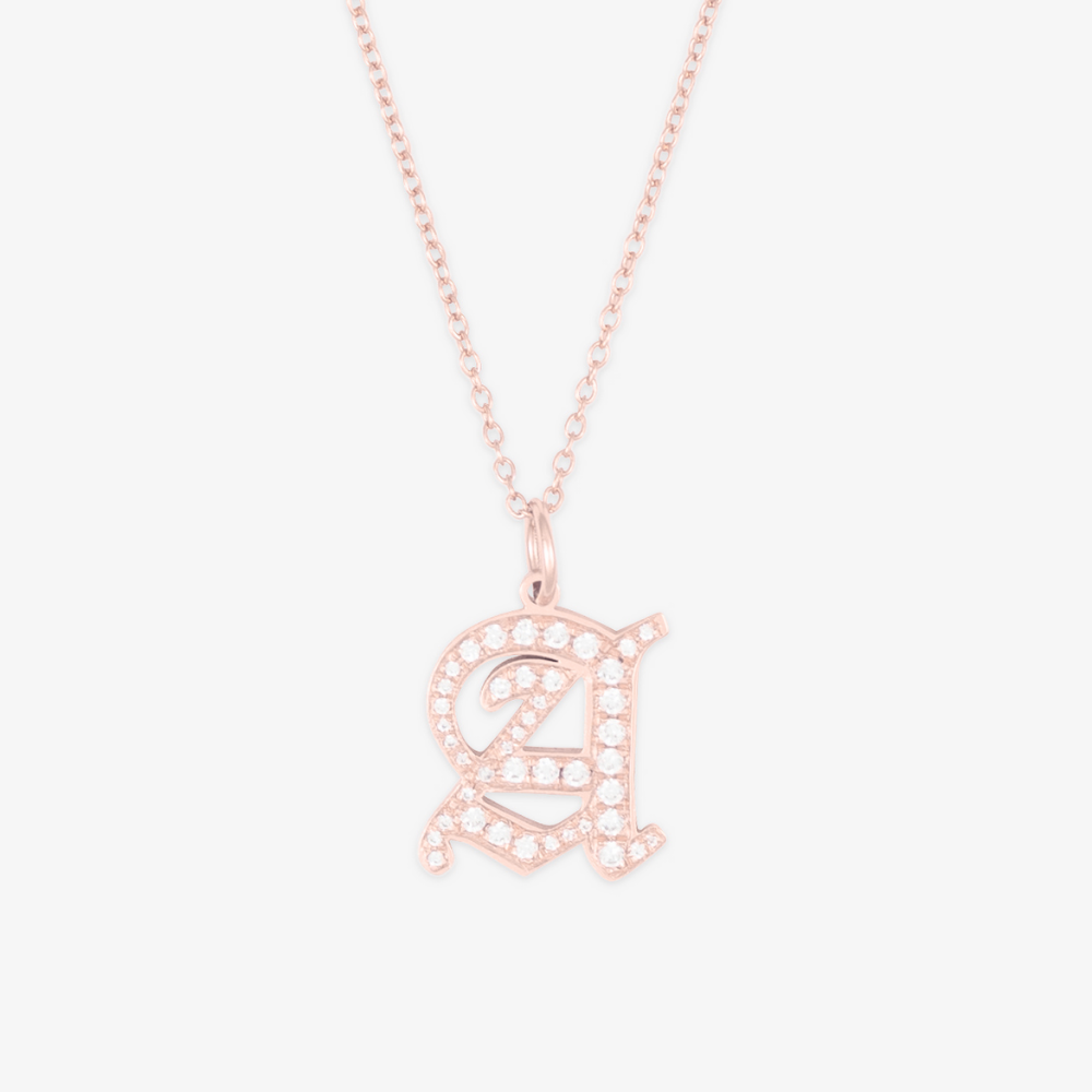 Zirkonia Crystal Initial Necklace - Herzschmuck