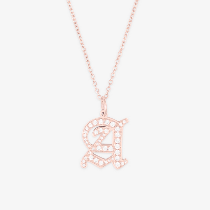 Zirkonia Crystal Initial Necklace - Herzschmuck