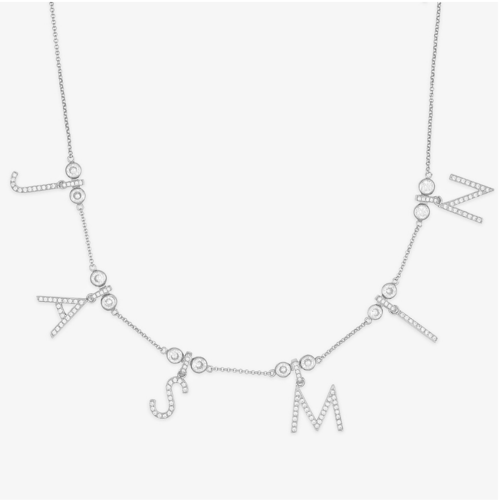 Glimmering Gemstone Initial Necklace - Herzschmuck