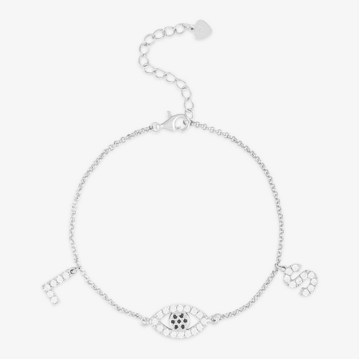 Evil Eye Initials Bracelet - Herzschmuck