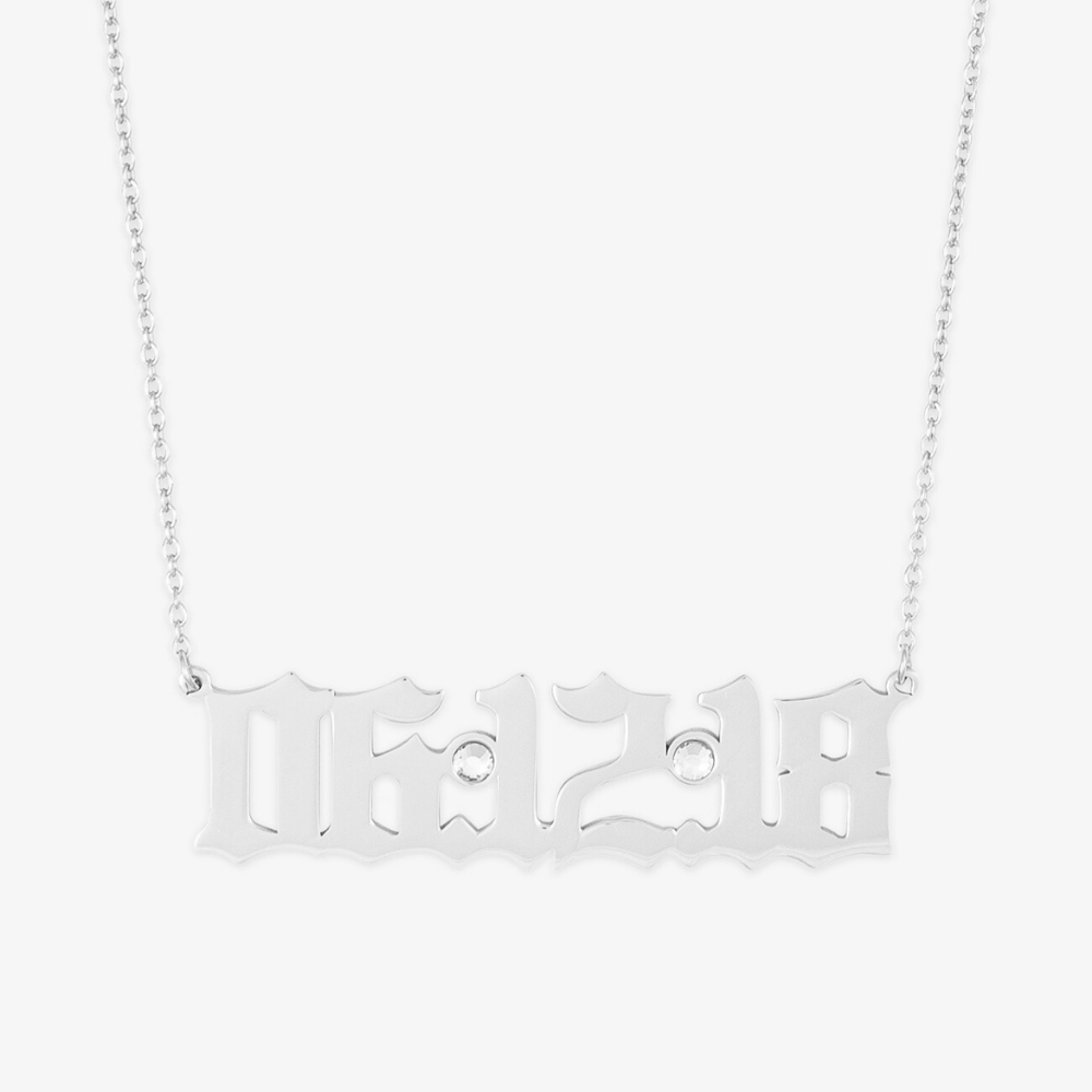 Date Necklace with Zirconia - Herzschmuck