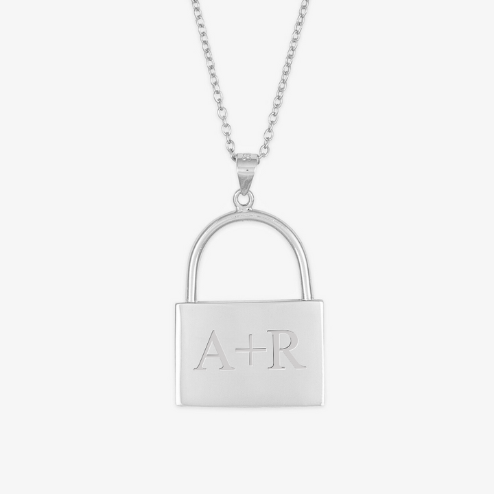 Lovers' Initials Lock Necklace - Herzschmuck