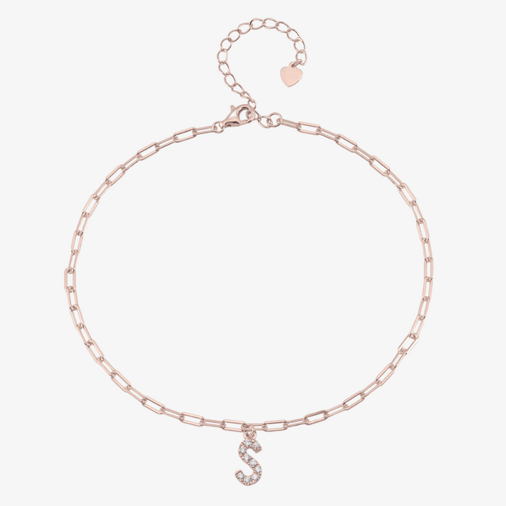 Linkchain Initials Anklet Luxury - Herzschmuck