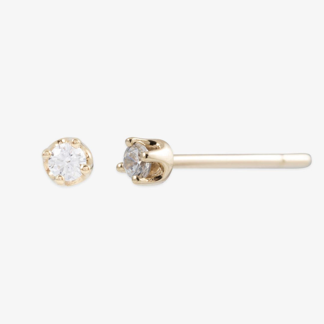 18K Solid Gold Diamond Stud Earrings 0.05ct per Stud