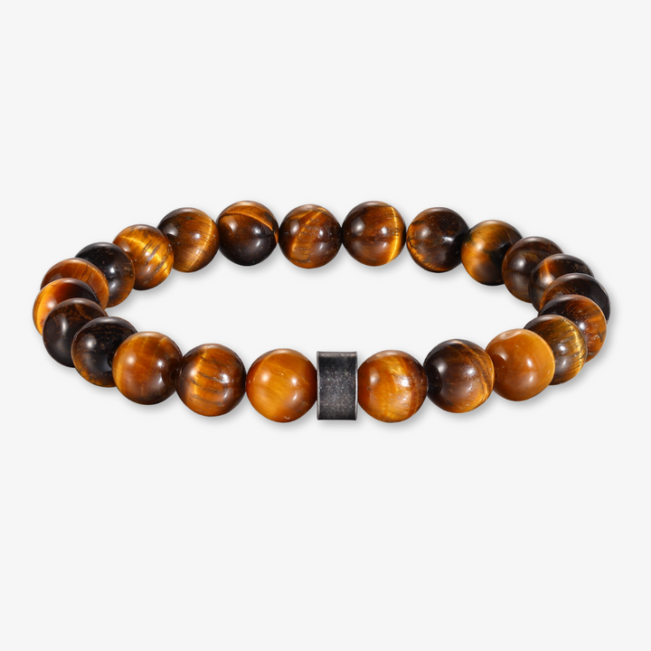 Beautiful Light and Dark Brown Beaded Bracelet with Engraving - Herzschmuck