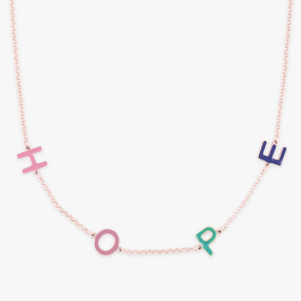 Custom Colorful Letter Necklace - Herzschmuck