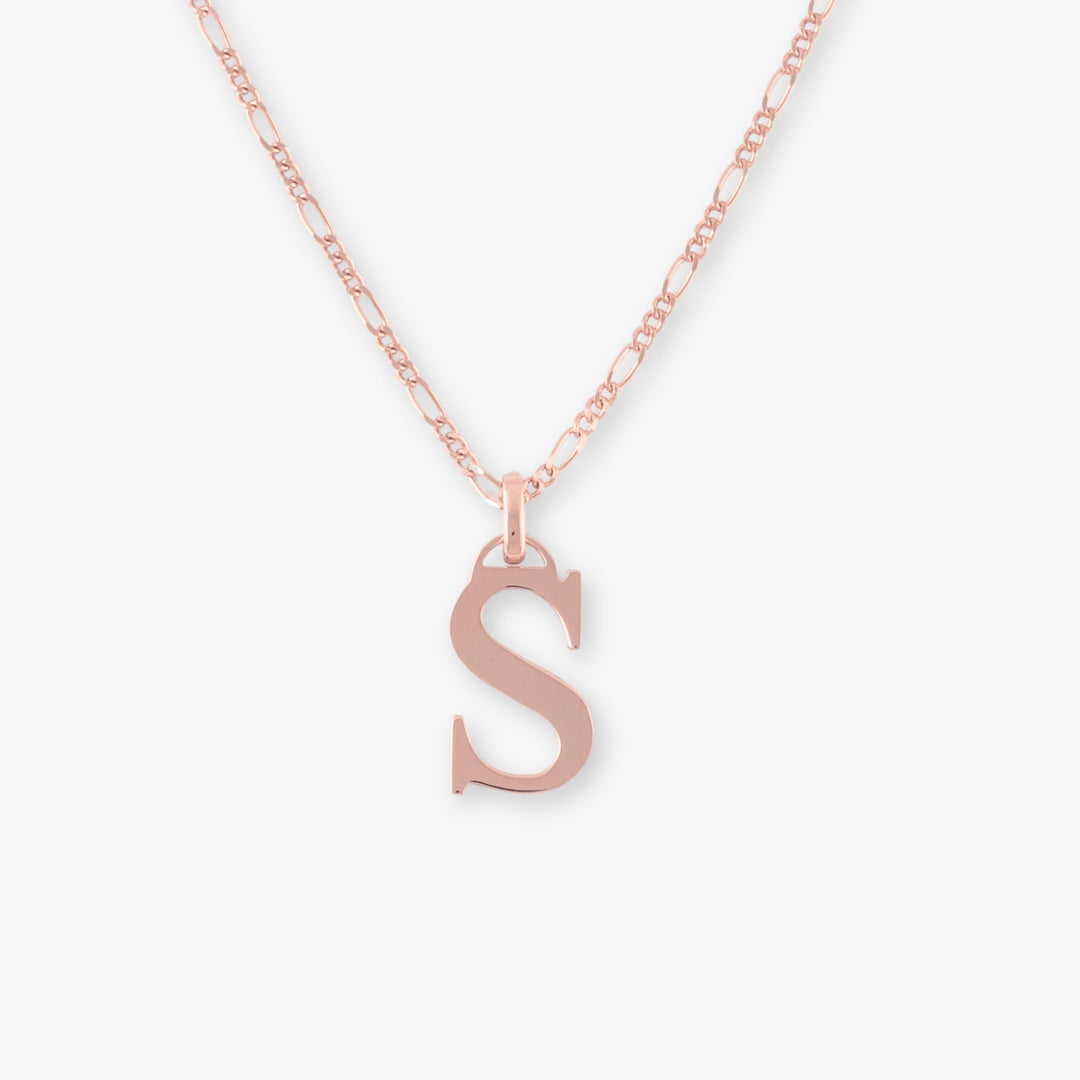 Figaro Letter Necklace in 925 Sterling Silver