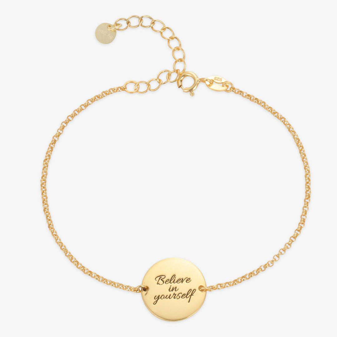 Engravable Round Plaque Bracelet - Herzschmuck