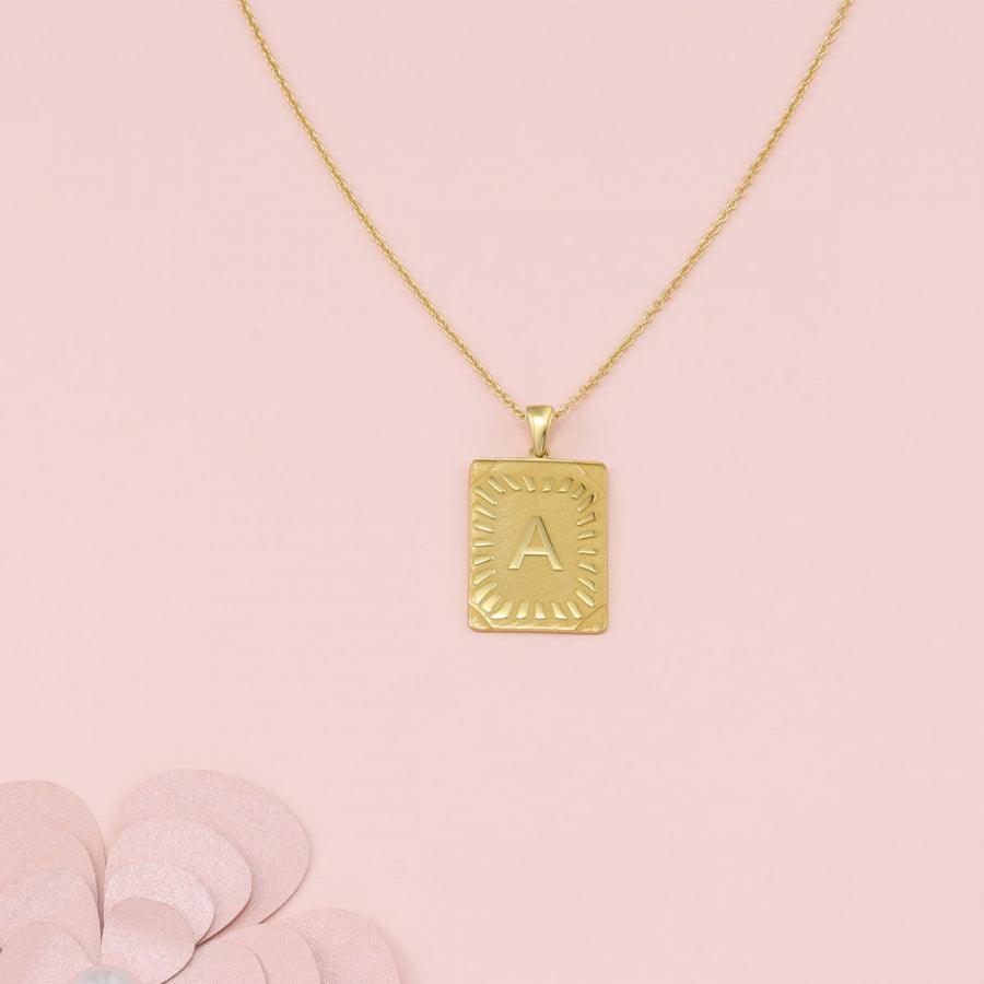 Cleopatra Monogram Rectangle Necklace - Herzschmuck