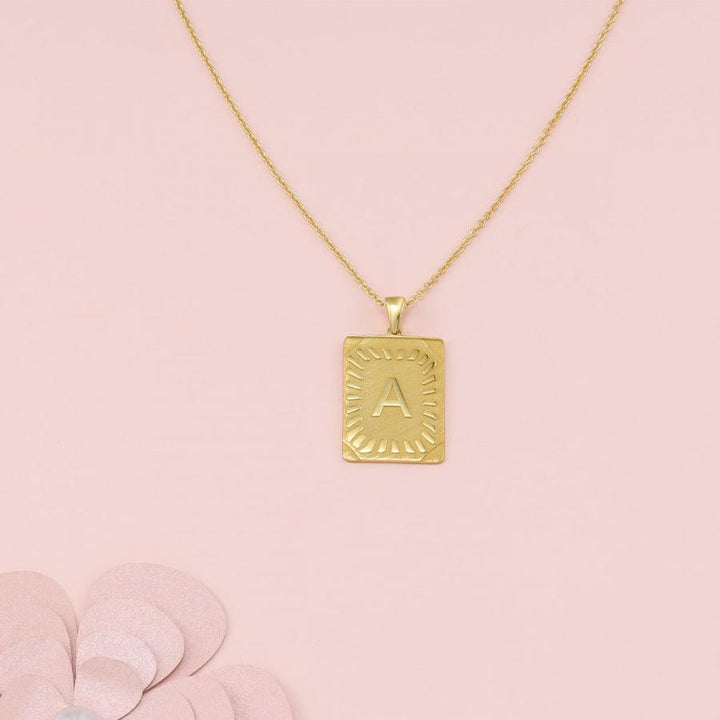 Cleopatra Monogram Rectangle Necklace - Herzschmuck