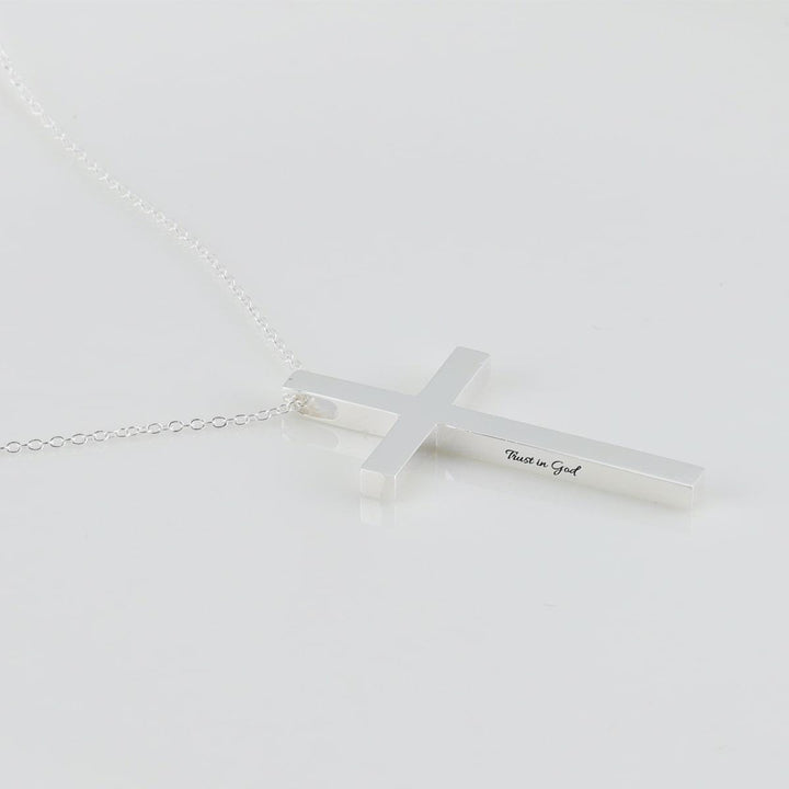 Personalized Side-Engraved Cross Necklace - Herzschmuck