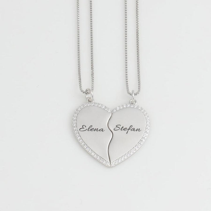 Eternal Bond Heart Halves Necklace Set - Herzschmuck