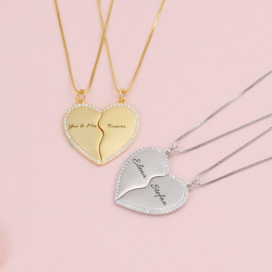 Eternal Bond Heart Halves Necklace Set - Herzschmuck