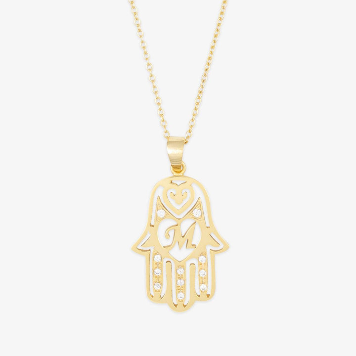 Fatima Hand Initial Necklace - Herzschmuck