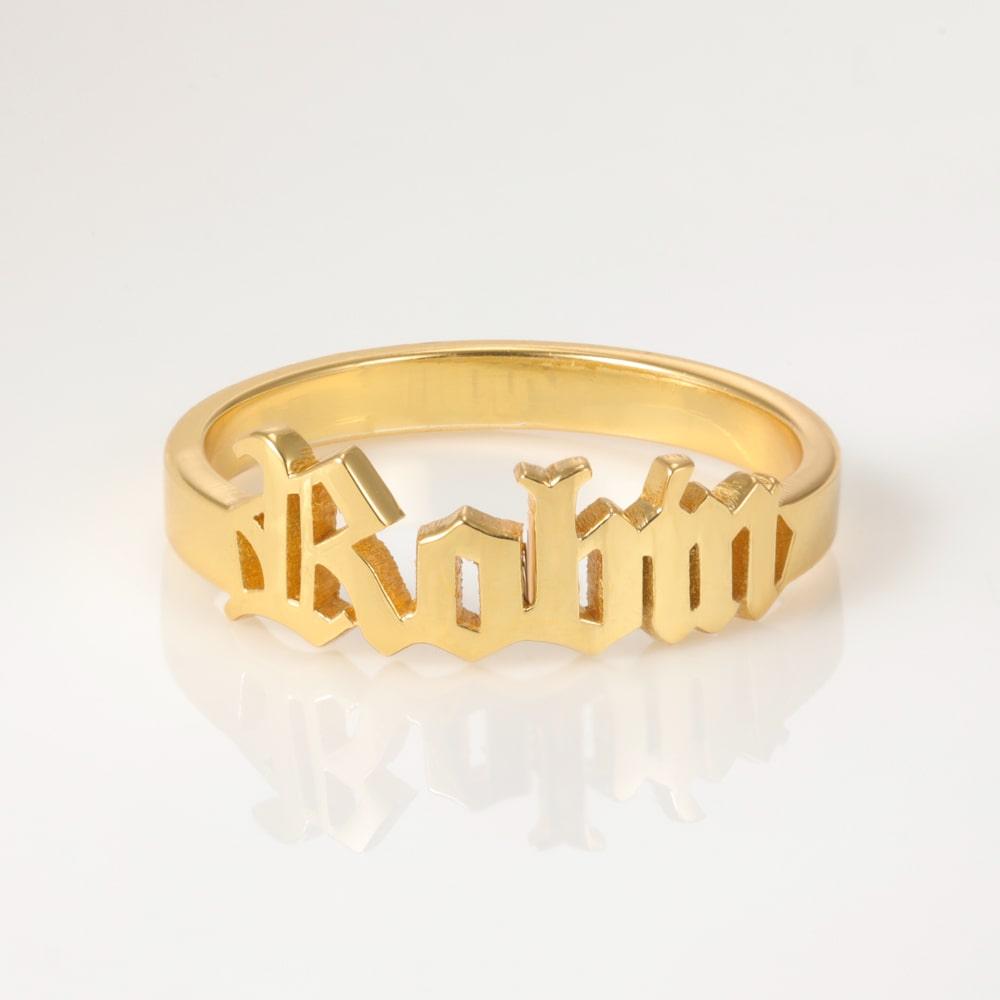 Old English Name Ring - Herzschmuck